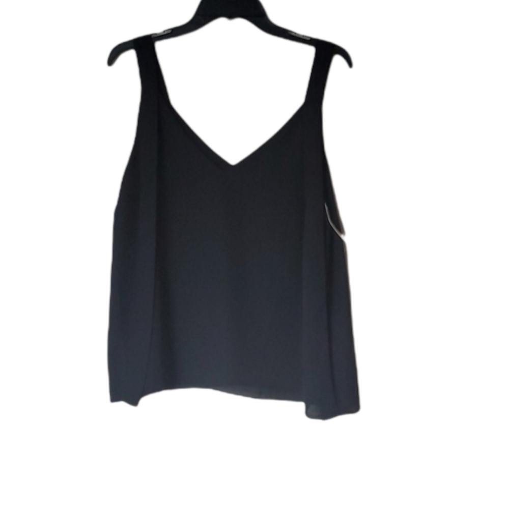 NWT H Halston Womens Blouse Black top sz L